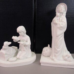 NORMAN ROCKWELL PORCELEIN FIGURINES FROM 1977, IN EXCELLENT COND., 2 INCLUDED
